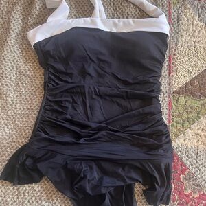 Ralph Lauren Black and White One Piece Swimsuit Sz 8